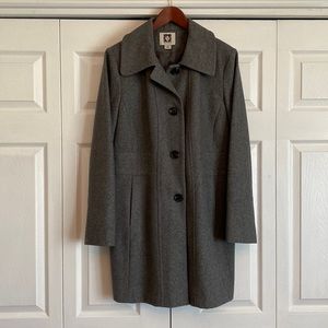 Anne Klein club-collar walker coat